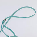 TIFFANY&Co. Hand Bag Leather 2way Turquoise Blue Silver Auth 145520-10