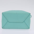 TIFFANY&Co. Hand Bag Leather 2way Turquoise Blue Silver Auth 145520-11