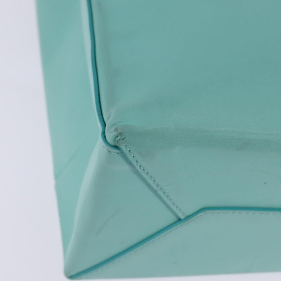 TIFFANY&Co. Hand Bag Leather 2way Turquoise Blue Silver Auth 145520