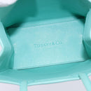 TIFFANY&Co. Hand Bag Leather 2way Turquoise Blue Silver Auth 145520-18