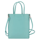 TIFFANY&Co. Hand Bag Leather 2way Turquoise Blue Silver Auth 145520-3