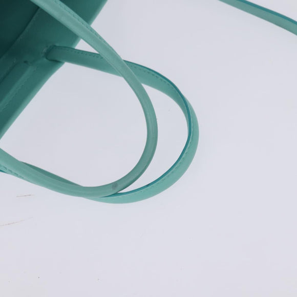 TIFFANY&Co. Hand Bag Leather 2way Turquoise Blue Silver Auth 145520