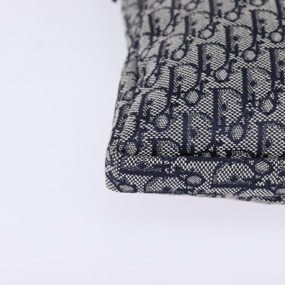 Christian Dior Trotter Canvas Shoulder Bag Navy Silver Auth 145522