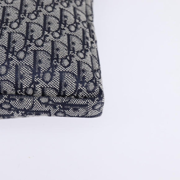 Christian Dior Trotter Canvas Shoulder Bag Navy Silver Auth 145522