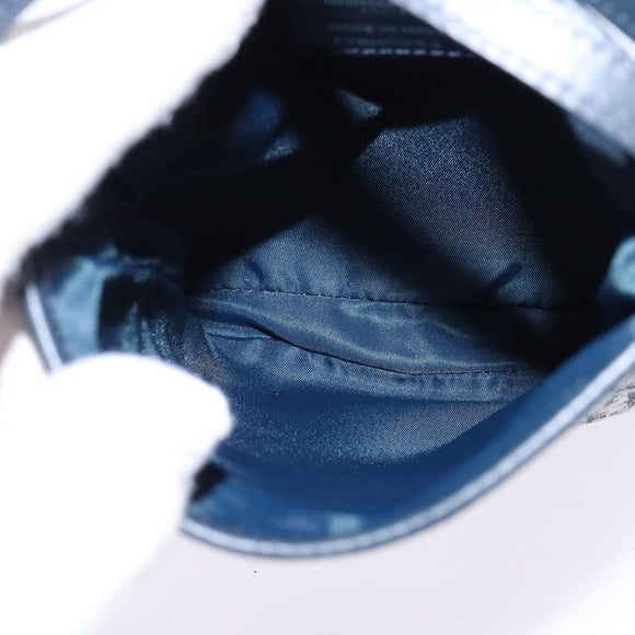 Christian Dior Trotter Canvas Shoulder Bag Navy Silver Auth 145522