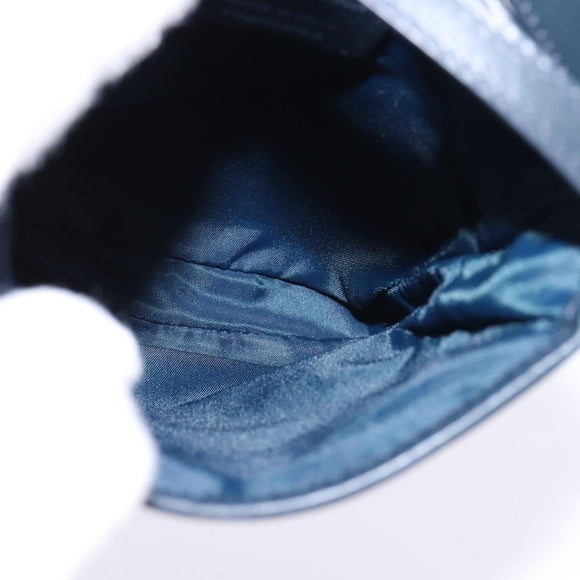 Christian Dior Trotter Canvas Shoulder Bag Navy Silver Auth 145522