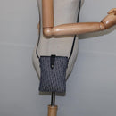Christian Dior Trotter Canvas Shoulder Bag Navy Silver Auth 145522-19