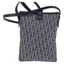 Christian Dior Trotter Canvas Shoulder Bag Navy Silver Auth 145522-2