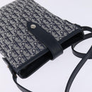 Christian Dior Trotter Canvas Shoulder Bag Navy Silver Auth 145522-6