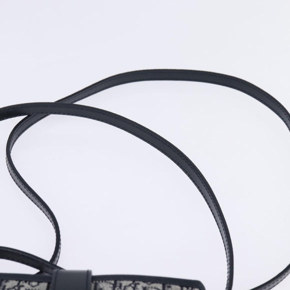 Christian Dior Trotter Canvas Shoulder Bag Navy Silver Auth 145522