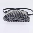 Christian Dior Trotter Canvas Shoulder Bag Navy Silver Auth 145522-5