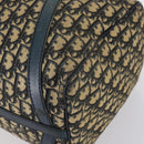 Christian Dior Trotter Canvas Boston Bag Navy Silver Auth 145523-10