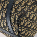 Christian Dior Trotter Canvas Boston Bag Navy Silver Auth 145523-12