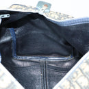 Christian Dior Trotter Canvas Boston Bag Navy Silver Auth 145523-16