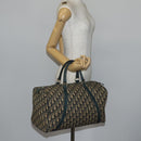 Christian Dior Trotter Canvas Boston Bag Navy Silver Auth 145523-19