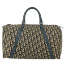Christian Dior Trotter Canvas Boston Bag Navy Silver Auth 145523-2