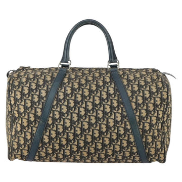 Christian Dior Trotter Canvas Boston Bag Navy Silver Auth 145523 - 0