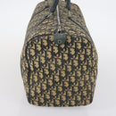 Christian Dior Trotter Canvas Boston Bag Navy Silver Auth 145523-5