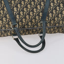 Christian Dior Trotter Canvas Boston Bag Navy Silver Auth 145523-7