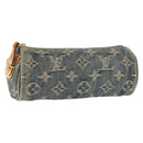 LOUIS VUITTON Monogram Denim Trousse Speedy GM Pouch Blue M95081 LV Auth 145538-1