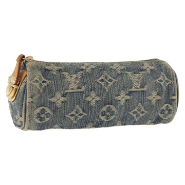 LOUIS VUITTON Monogram Denim Trousse Speedy GM Pouch Blue M95081 LV Auth 145538