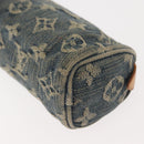 LOUIS VUITTON Monogram Denim Trousse Speedy GM Pouch Blue M95081 LV Auth 145538-15