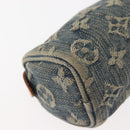 LOUIS VUITTON Monogram Denim Trousse Speedy GM Pouch Blue M95081 LV Auth 145538-16