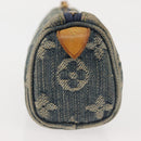 LOUIS VUITTON Monogram Denim Trousse Speedy GM Pouch Blue M95081 LV Auth 145538-3