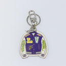 LOUIS VUITTON Porte Cles Varsity Jacket Charm Leather White MP3385 Auth 145542-2