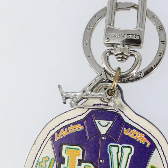 LOUIS VUITTON Porte Cles Varsity Jacket Charm Leather White MP3385 Auth 145542