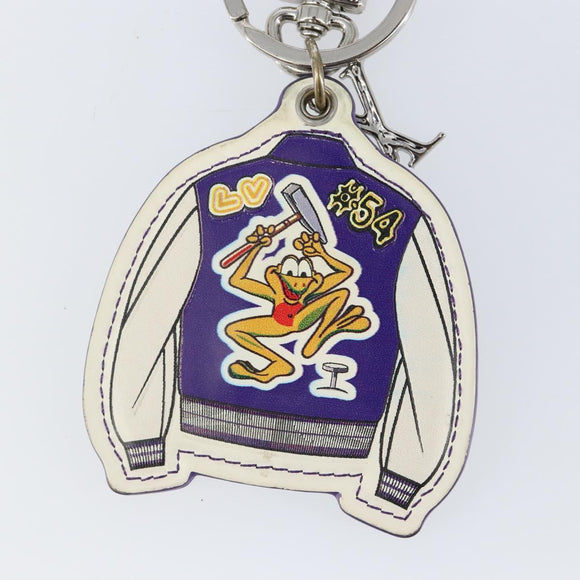 LOUIS VUITTON Porte Cles Varsity Jacket Charm Leather White MP3385 Auth 145542