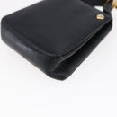 Salvatore Ferragamo Gancini Charm Leather Navy Gold Auth 145546-15