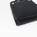 Salvatore Ferragamo Gancini Charm Leather Navy Gold Auth 145546-16