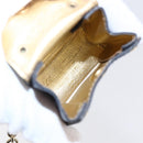 Salvatore Ferragamo Gancini Charm Leather Navy Gold Auth 145546-11