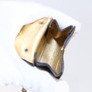 Salvatore Ferragamo Gancini Charm Leather Navy Gold Auth 145546-12