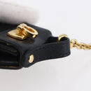 Salvatore Ferragamo Gancini Charm Leather Navy Gold Auth 145546-7