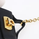 Salvatore Ferragamo Gancini Charm Leather Navy Gold Auth 145546-8