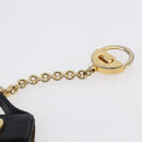 Salvatore Ferragamo Gancini Charm Leather Navy Gold Auth 145546-9
