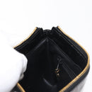 CHANEL Pouch Enamel Black Gold CC Auth 145547-18