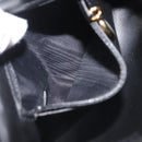 CHANEL Pouch Enamel Black Gold CC Auth 145547-11