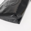 CHANEL Pouch Enamel Black Gold CC Auth 145547-7