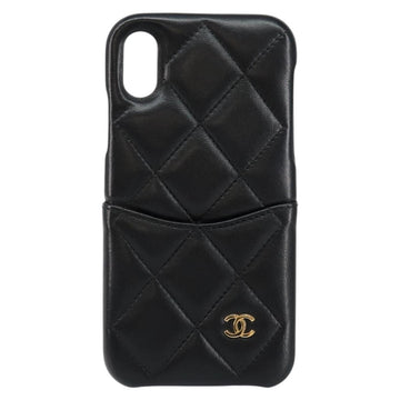 CHANEL Matelasse iPhone Case Lamb Skin Black CC Auth 145550 - 0