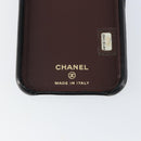 CHANEL Matelasse iPhone Case Lamb Skin Black CC Auth 145550-5