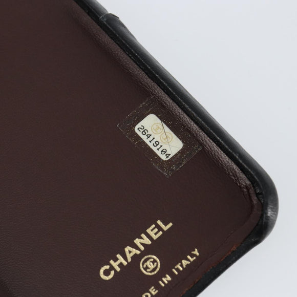 CHANEL Matelasse iPhone Case Lamb Skin Black CC Auth 145550