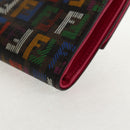 FENDI Zucca Canvas Trifold Wallet Multicolor Gold Auth 145553V-16