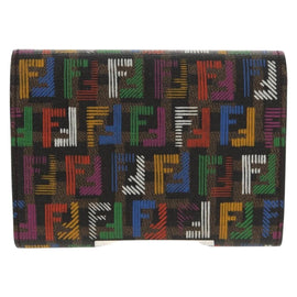 FENDI Zucca Canvas Trifold Wallet Multicolor Gold Auth 145553V - 0