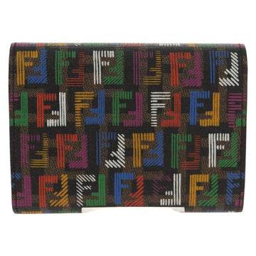 FENDI Zucca Canvas Trifold Wallet Multicolor Gold Auth 145553V - 0