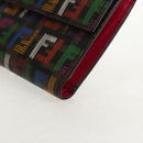 FENDI Zucca Canvas Trifold Wallet Multicolor Gold Auth 145553V-14