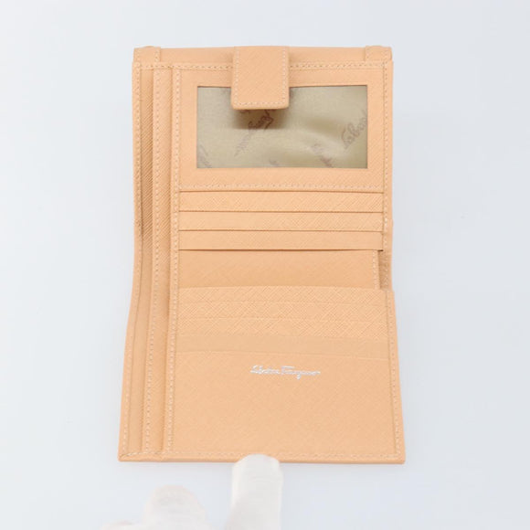 Salvatore Ferragamo Gancini Bifold Wallet Leather Pink Auth 145554