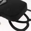PRADA Tessuto Phone Holder Bag Nylon Black Silver Auth 145556-14